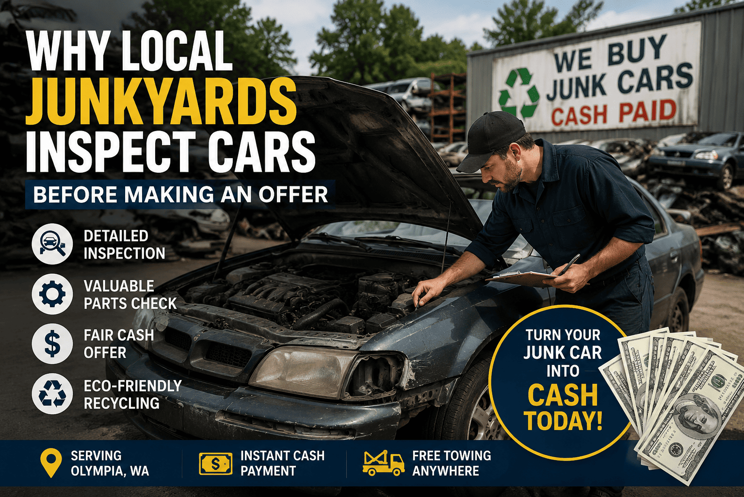 Why Local Junkyards Inspect Cars Before Making an Offer