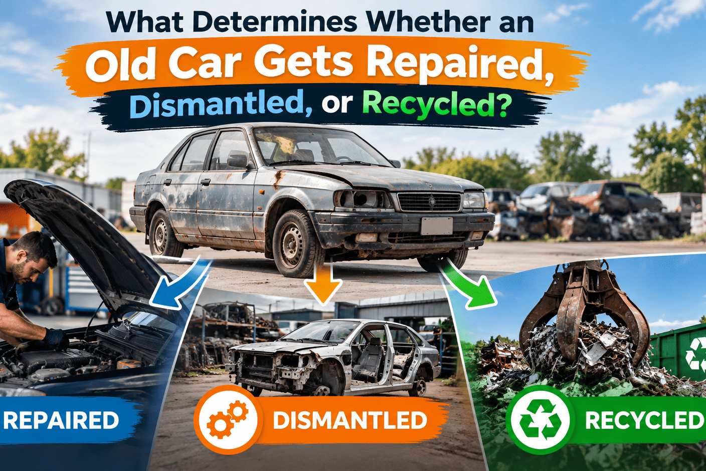 What Determines Whether an Old Car Gets Repaired, Dismantled, or Recycled?