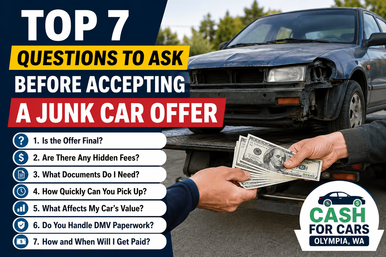 Top 7 Questions to Ask Before Accepting a Junk Car Offer