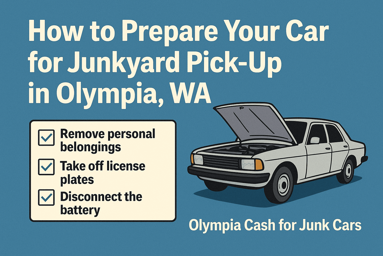 How to Prepare Your Car for Junkyard Pick-Up in Olympia, WA?