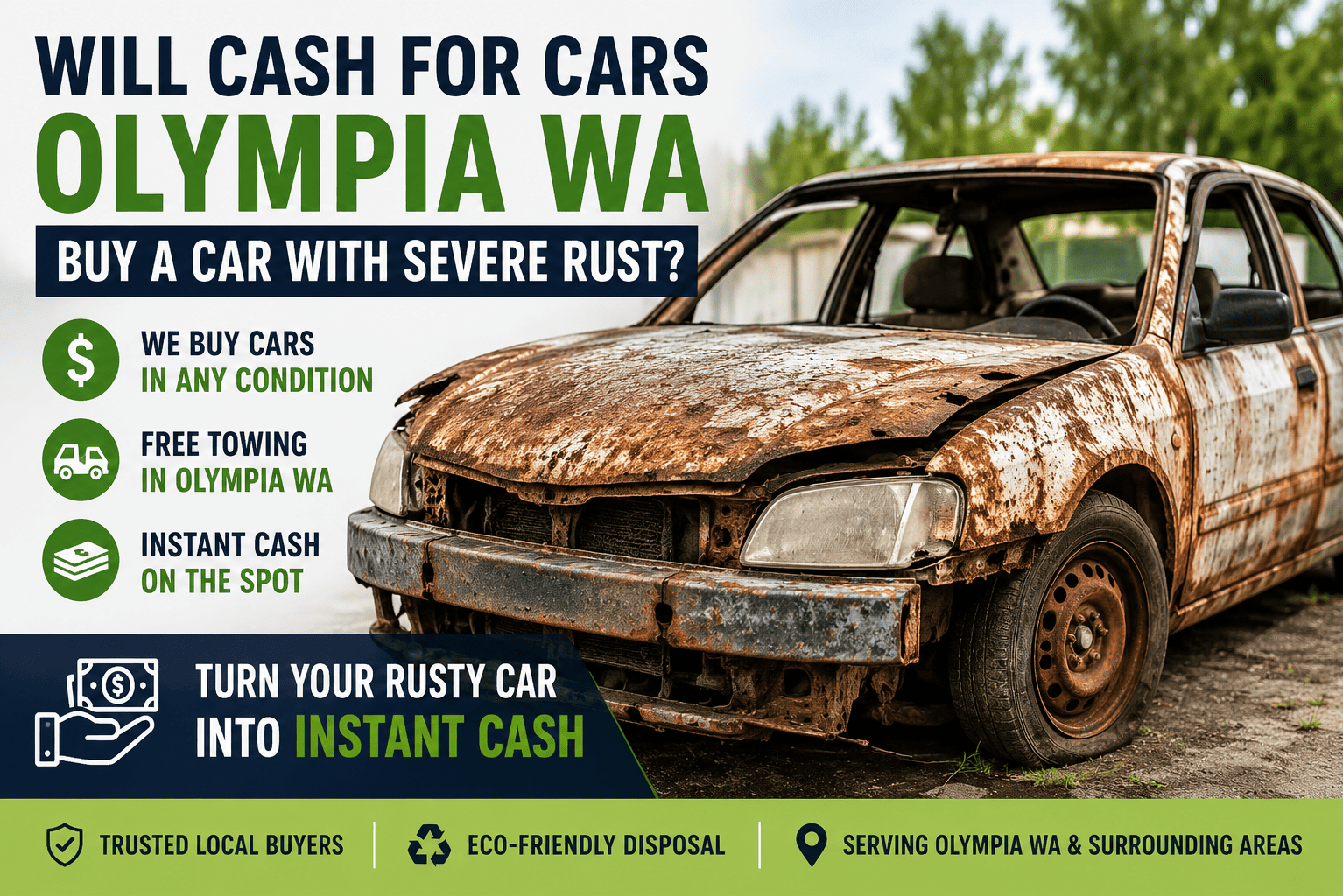 Will Cash for Cars Olympia WA Buy a Severely Rusted Car?