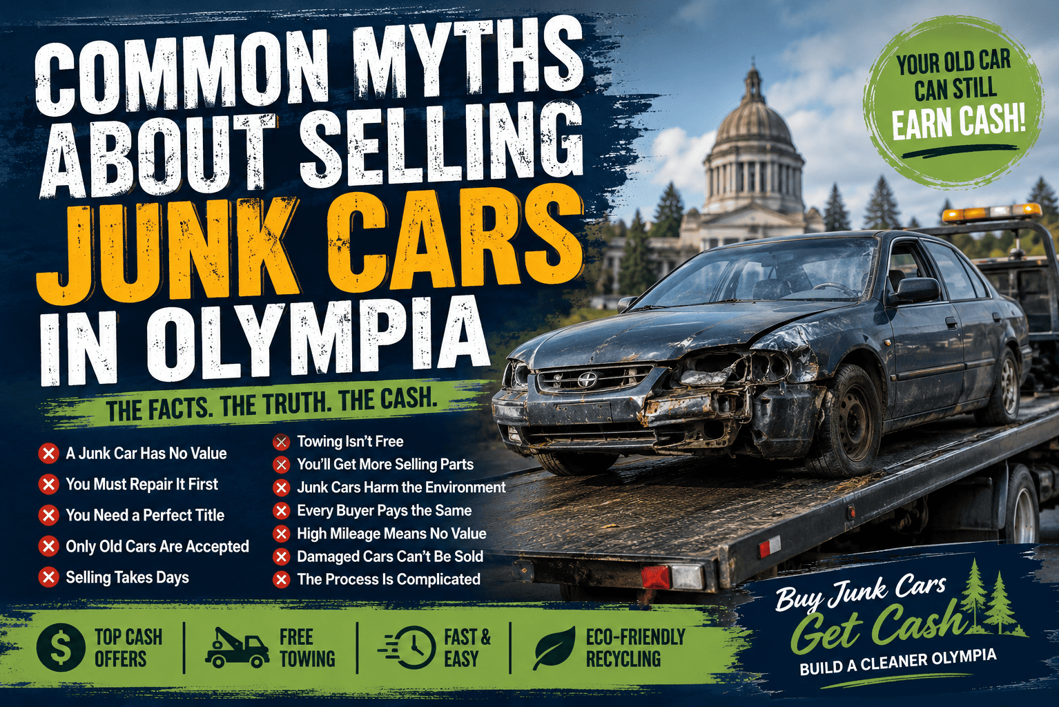 Common Myths About Selling Junk Cars in Olympia: Separating Fact from Fiction