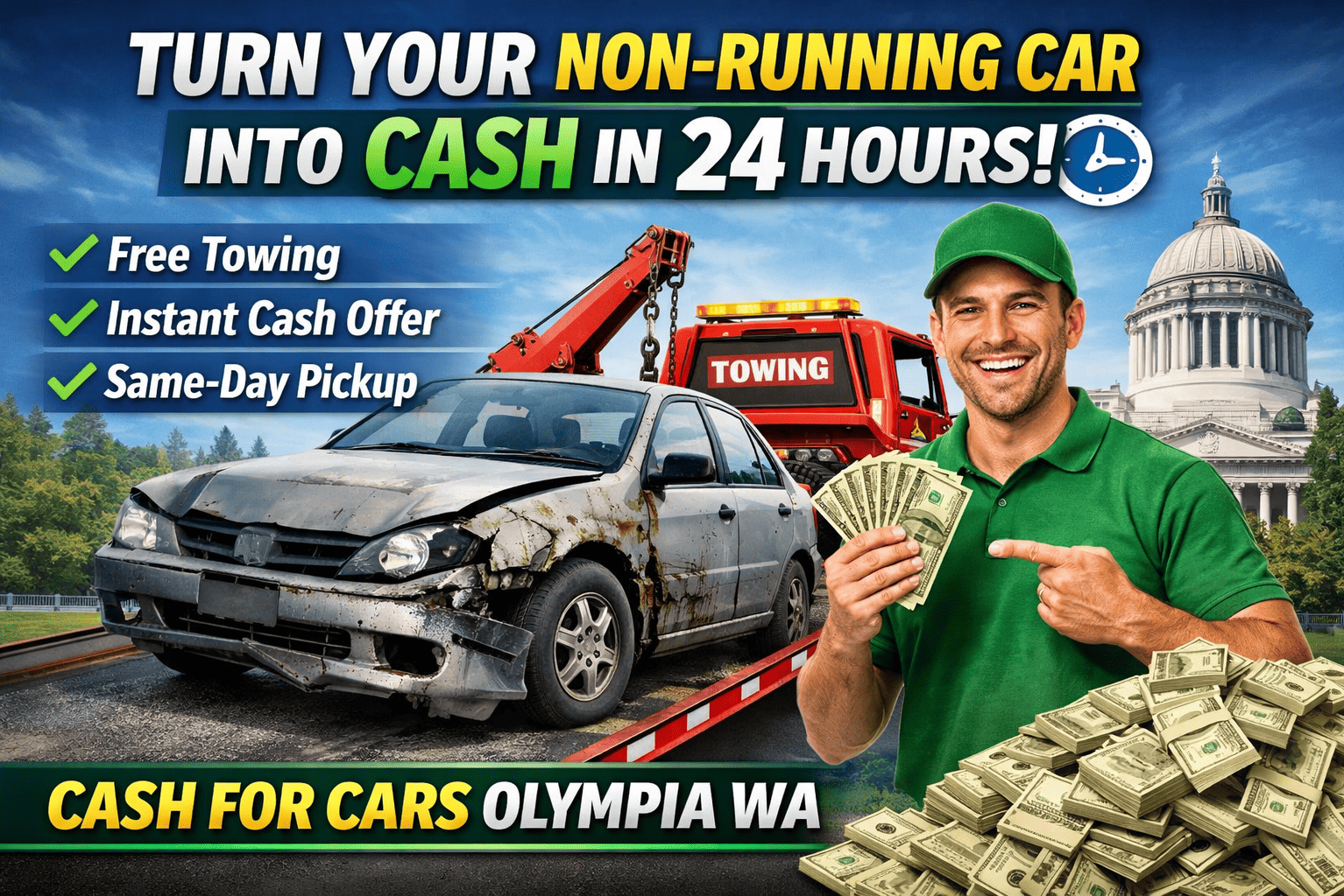 How to Turn Your Non-Running Car Into Cash Within 24 Hours in Olympia?